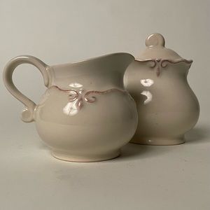 Sugar and creamer, French Cream pattern by Gail Pittman